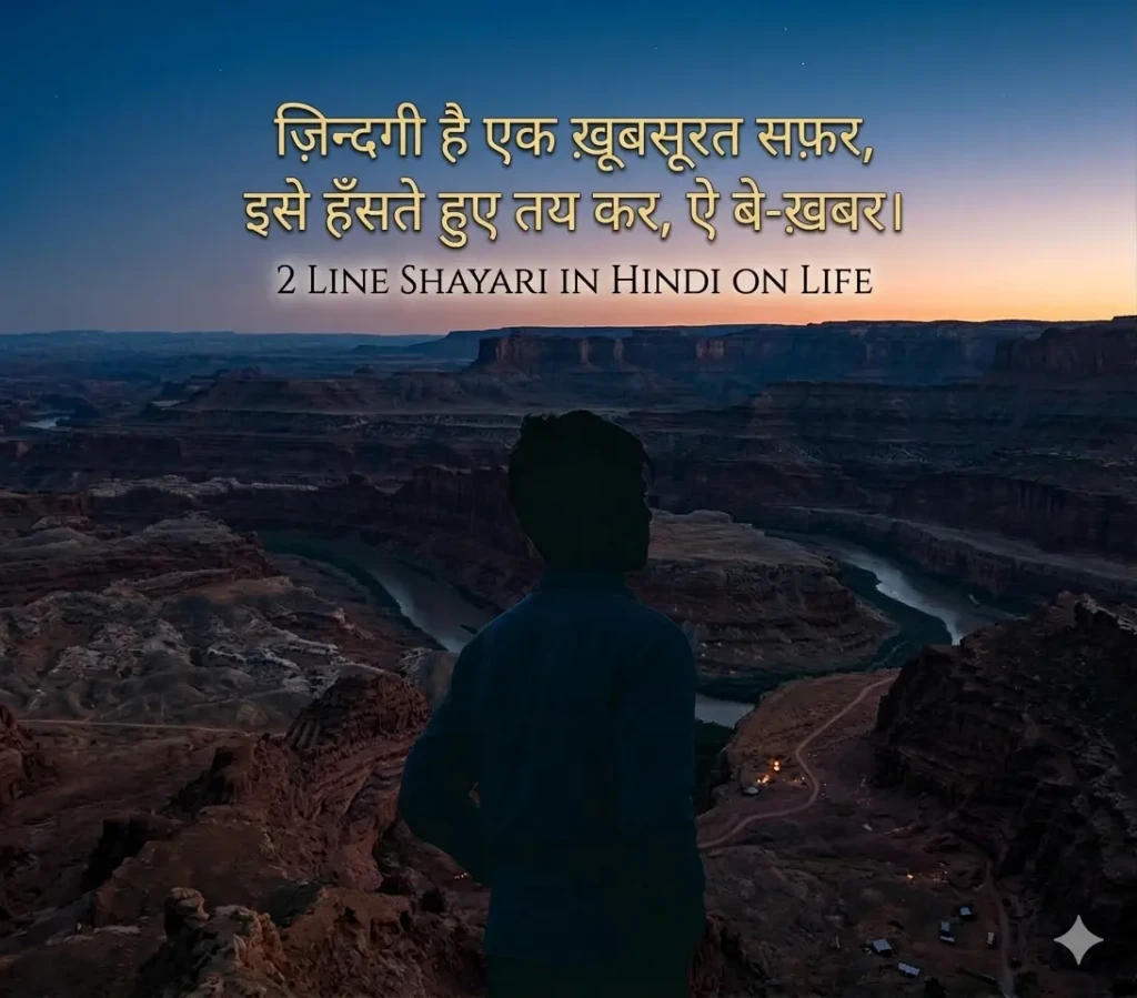 2 Line Shayari in Hindi on Life
